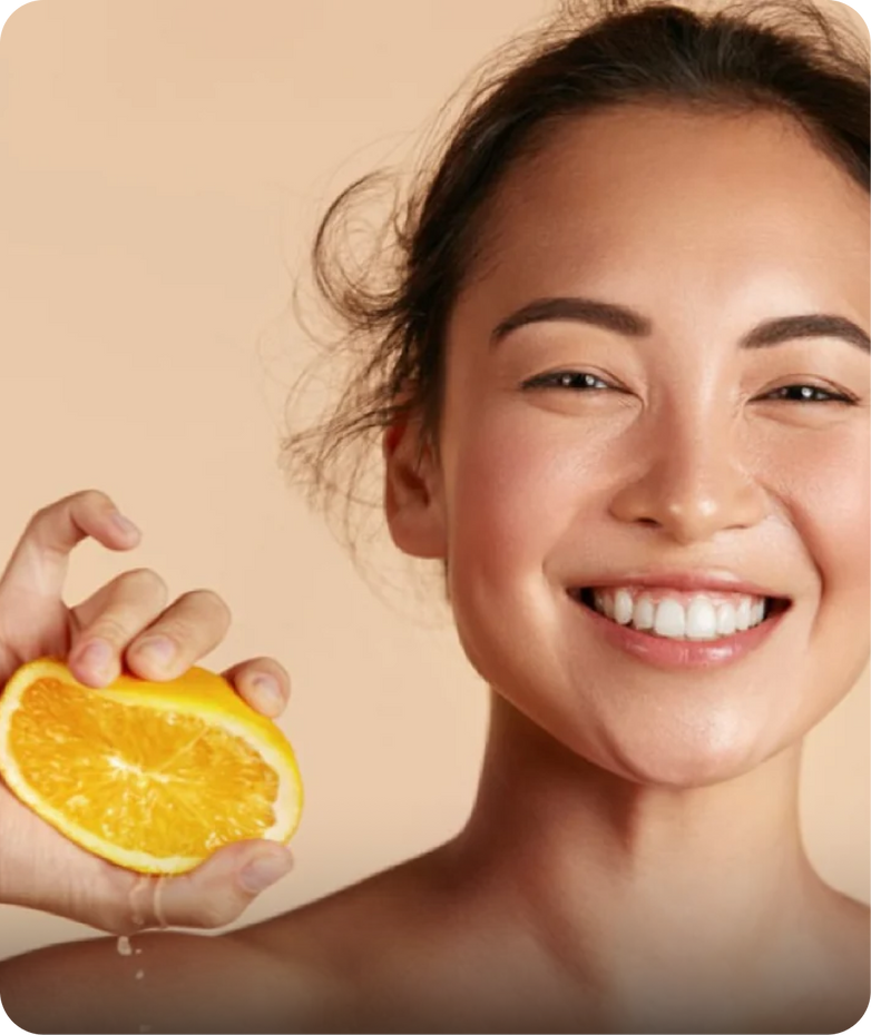 Woman face with healthy skin