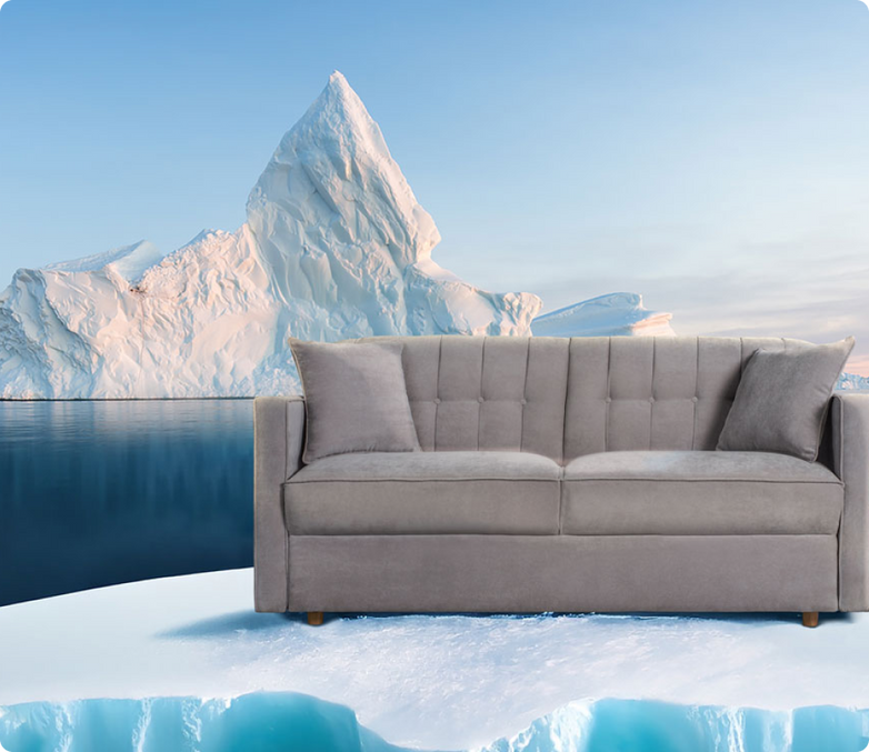 Gray two-seater sofa from Makora brand